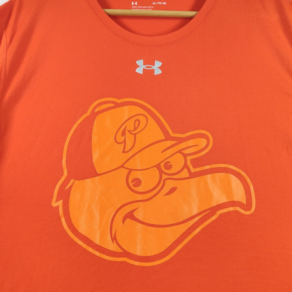 Under Armour Baltimore Orioles P Mascot Graphic T-Shirt Mens XL Orange 73910